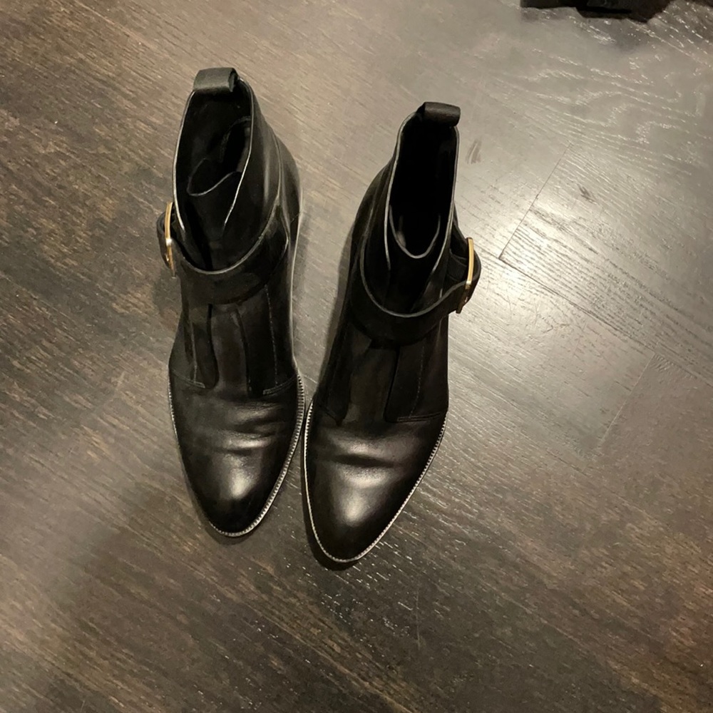 Alexander wang black leather chelsea boots size 39